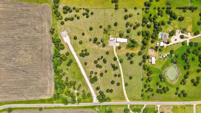 aerial view featuring a rural view