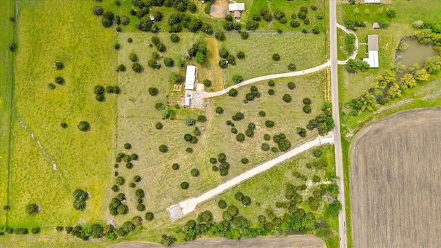 bird's eye view with a rural view