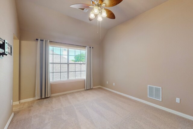 1206 Greenway Dr, Allen, TX 75013 - carpeted bedroom featuring vaulted ceiling, baseboards, and ceiling fan