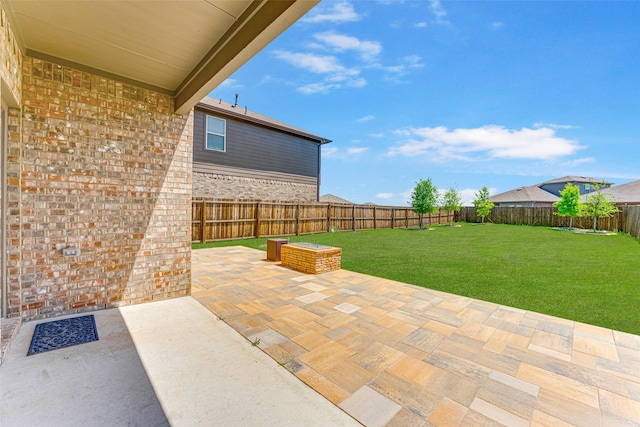 view of patio featuring a fenced backyard