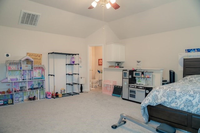 436 Dakota Dr, Murphy, TX 75094 - carpeted bedroom with vaulted ceiling and ensuite bath