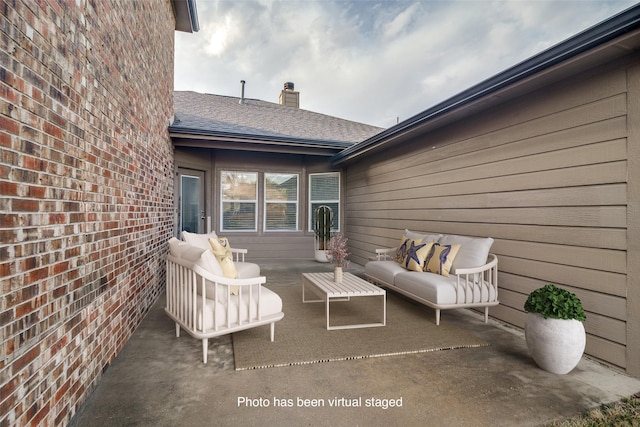 view of patio / terrace featuring an outdoor hangout area