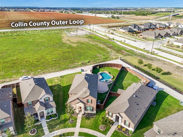 drone / aerial view featuring a residential view