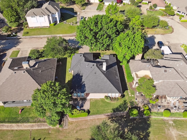 aerial view with a residential view