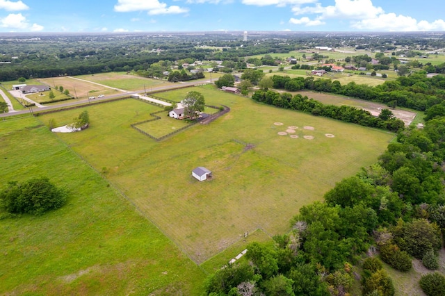 aerial view with a rural view