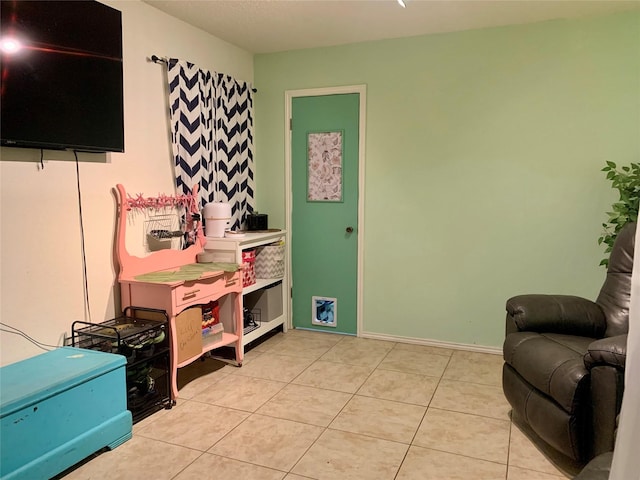 interior space featuring tile patterned flooring