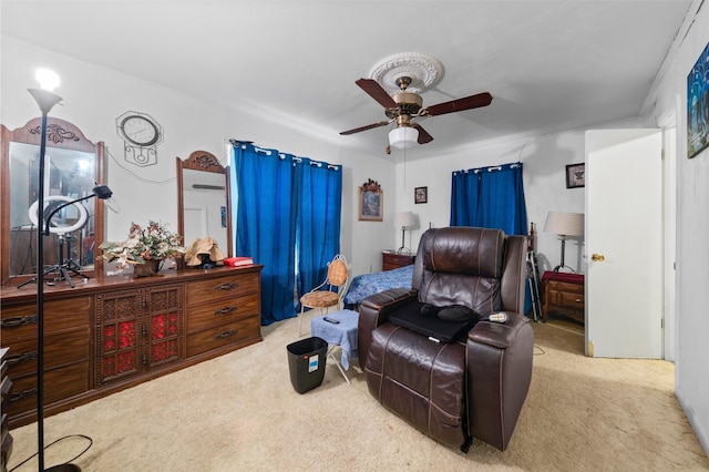 1302 E Mclennan Ave, Mart, TX 76664 - bedroom featuring carpet and a ceiling fan