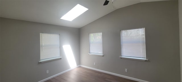 103 Lorie St, Alvarado, TX 76009 - unfurnished room with vaulted ceiling, a ceiling fan, wood finished floors, and baseboards