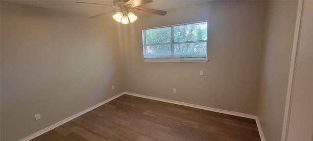 103 Lorie St, Alvarado, TX 76009 - unfurnished room with dark wood-type flooring, baseboards, and ceiling fan
