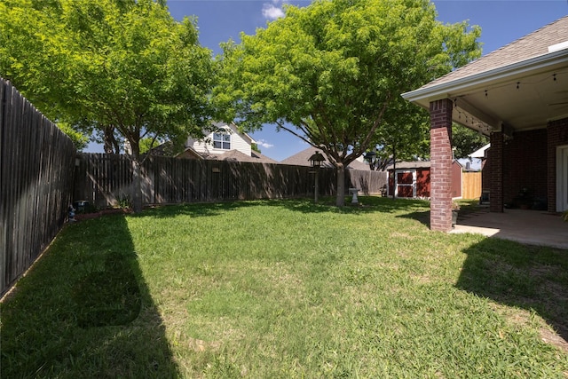 516 Hazelnut Ct, Saginaw, TX 76179 - view of yard featuring a shed, a patio area, and an outbuilding