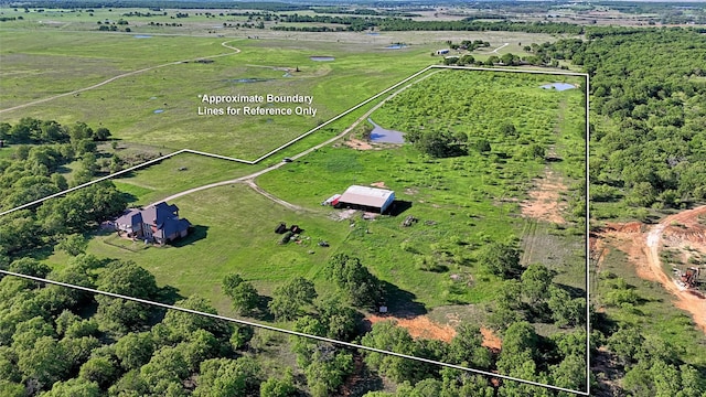 aerial view with a rural view