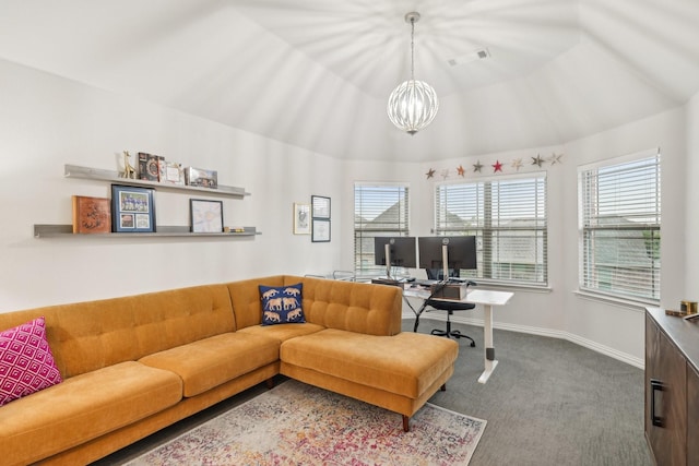 13002 Clarendon Dr, Frisco, TX 75035 - office space featuring a notable chandelier, a wealth of natural light, carpet, and visible vents