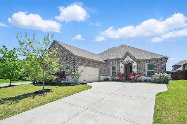 1244 Tiana St, Anna, TX 75409 - french provincial home with brick siding, roof with shingles, concrete driveway, and an attached garage