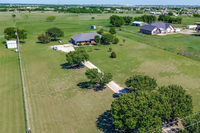 aerial view with a rural view