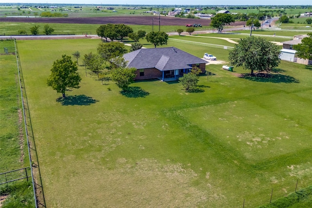 drone / aerial view featuring a rural view
