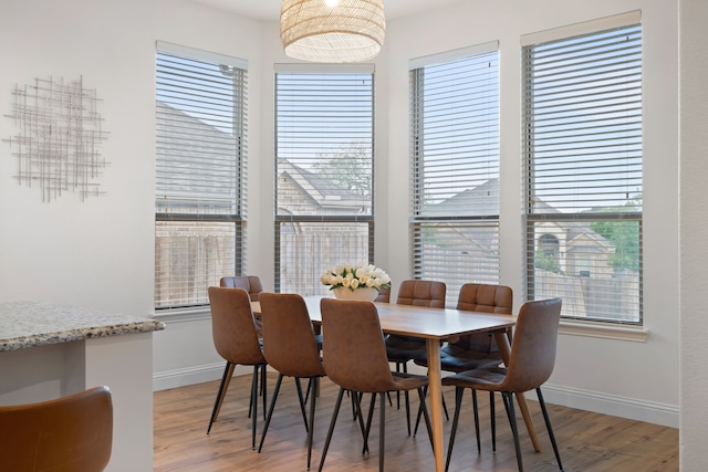 230 Heatherstone Dr, Midlothian, TX 76065 - dining area featuring light wood finished floors and baseboards