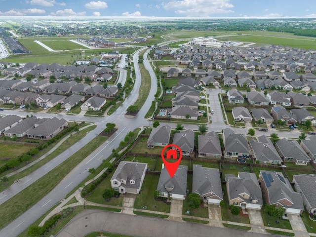 bird's eye view with a residential view