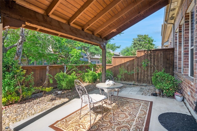 view of patio / terrace with a fenced backyard