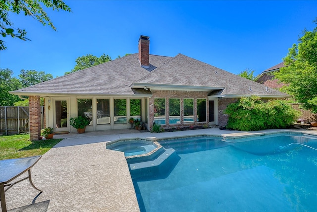 401 Cove Cir, Mckinney, TX 75071 - view of front facade with an attached garage, a shingled roof, a front yard, and brick siding