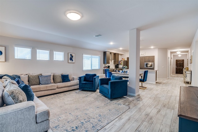 527 Whitney Ln, Lavon, TX 75166 - living area with light wood-type flooring and visible vents