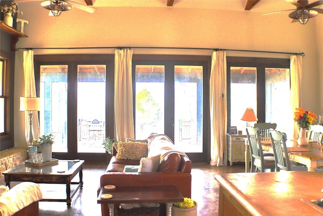 sunroom with a healthy amount of sunlight and french doors