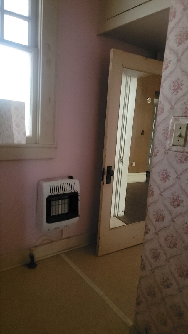 interior space with heating unit