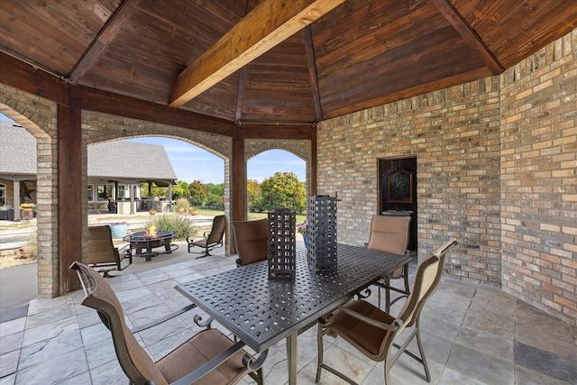 992 Anna Cade Rd, Rockwall, TX 75087 - view of patio / terrace with a fire pit and outdoor dining area
