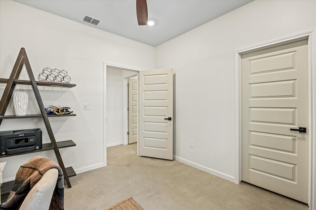 195 Lookout Pt, Stephenville, TX 76401 - office space with ceiling fan, light colored carpet, and baseboards