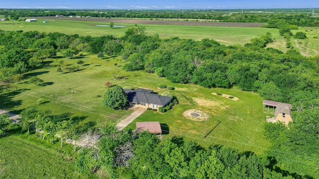 bird's eye view with a rural view