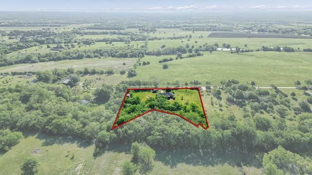 drone / aerial view featuring a rural view