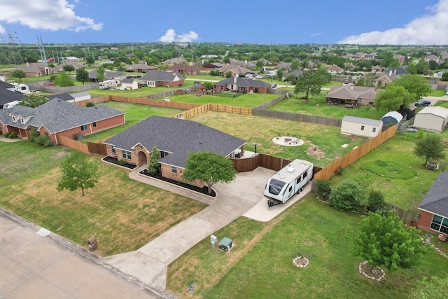bird's eye view featuring a residential view