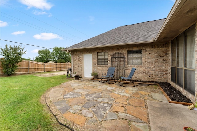 view of patio featuring a fenced backyard