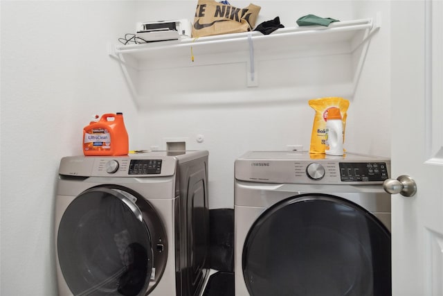 1313 Canuela Way, Justin, TX 76247 - clothes washing area with washer and clothes dryer and laundry area