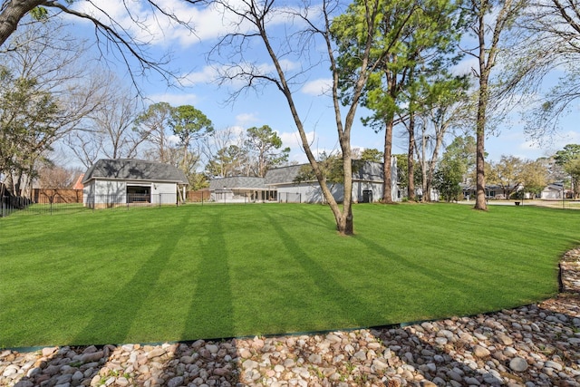 view of yard with fence