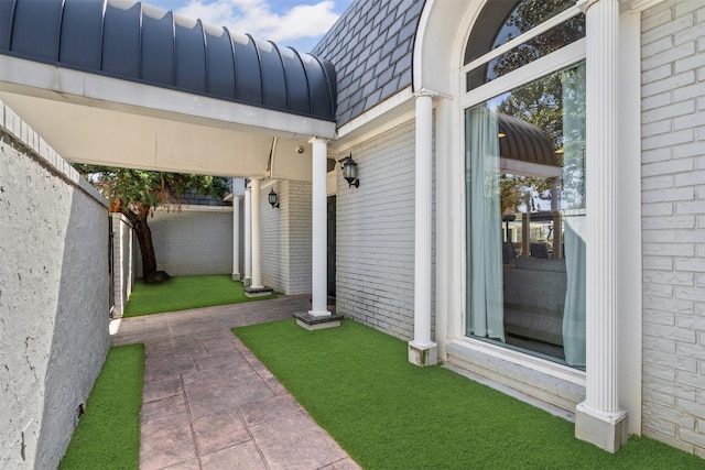 view of yard with fence