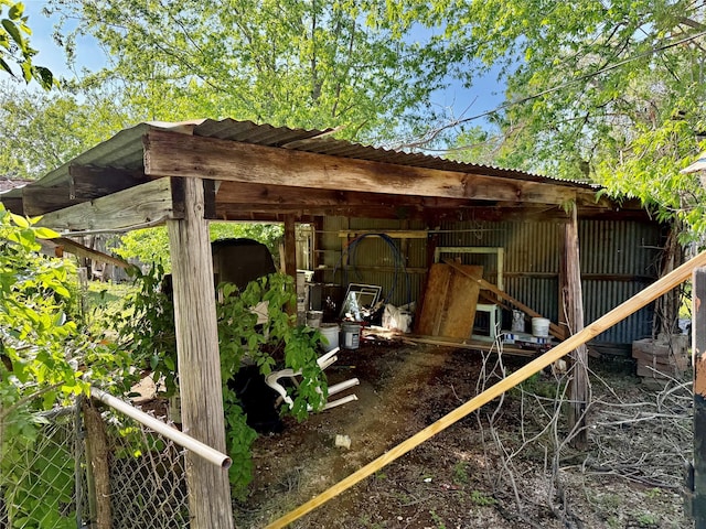 view of pole building