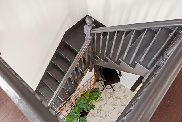 501 N Anglin St, Cleburne, TX 76031 - stairway featuring marble finish floor