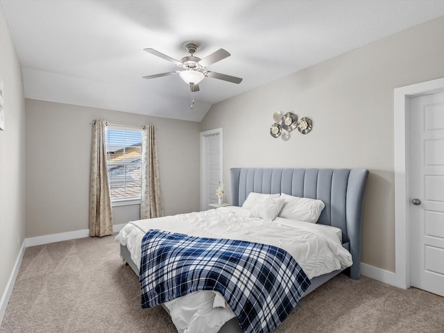 178 Dundee Ct, Argyle, TX 76226 - bedroom featuring light carpet, a ceiling fan, lofted ceiling, and baseboards