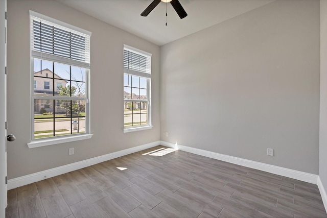 731 Calvin Way, Celina, TX 75009 - empty room featuring baseboards, a ceiling fan, and wood finished floors