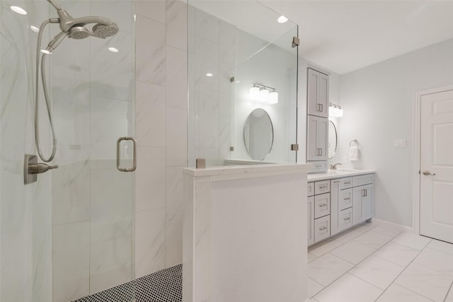 3450 County Road 2156, Caddo Mills, TX 75135 - bathroom with a stall shower and double vanity