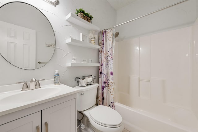 3450 County Road 2156, Caddo Mills, TX 75135 - full bathroom featuring toilet, vanity, and shower / tub combo