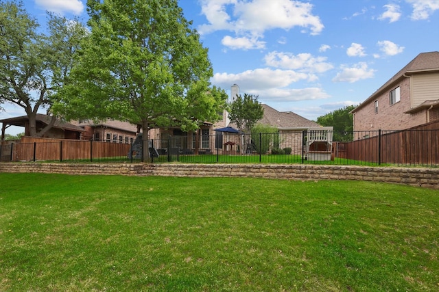 view of yard with fence