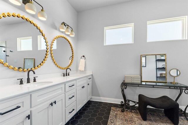 13645 Sweetwalk Pl, Fort Worth, TX 76008 - bathroom with a stall shower, recessed lighting, baseboards, and tile patterned flooring