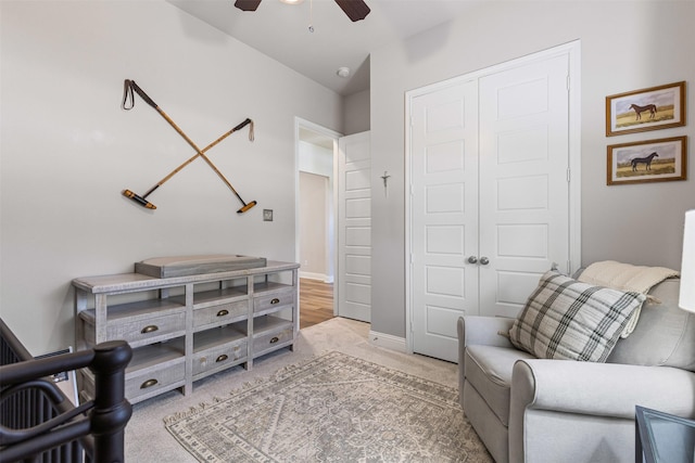 13645 Sweetwalk Pl, Fort Worth, TX 76008 - office space with a ceiling fan, light colored carpet, and baseboards