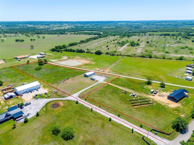 bird's eye view with a rural view