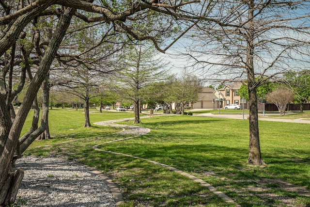 view of community featuring a lawn