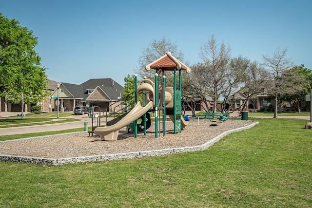 community playground with a yard