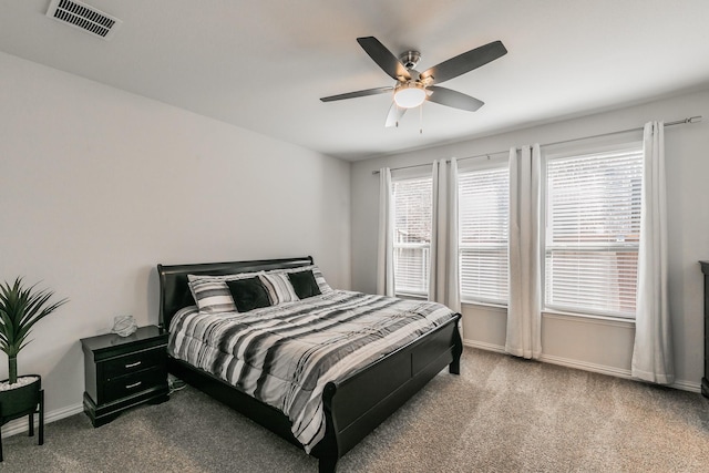 2061 Miramar Dr, Little Elm, TX 75068 - carpeted bedroom featuring baseboards, a ceiling fan, and visible vents