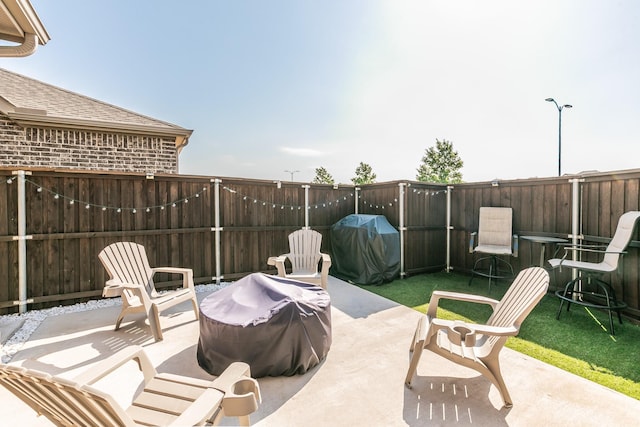 2061 Miramar Dr, Little Elm, TX 75068 - view of patio / terrace featuring a fenced backyard and a grill