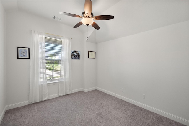 1503 Evening Primrose Dr, Mansfield, TX 76063 - carpeted spare room featuring lofted ceiling, ceiling fan, and baseboards